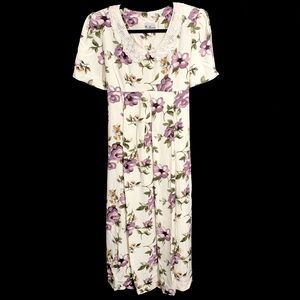Ms. Basia California Vintage Floral Print Midi Dress